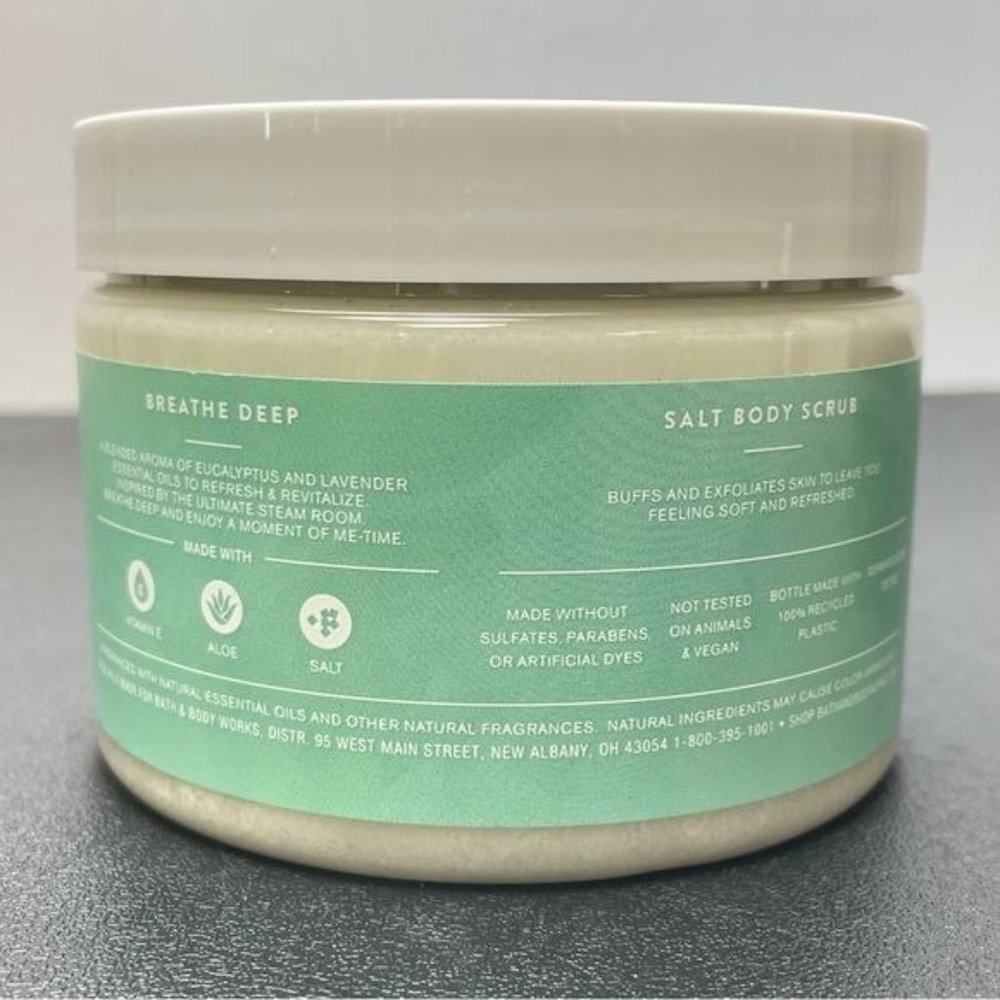 BATH & BODY WORKS AROMA BREATHE DEEP EUCALYPTUS & LAVENDER SALT BODY SCRUB - Picture 4 of 5